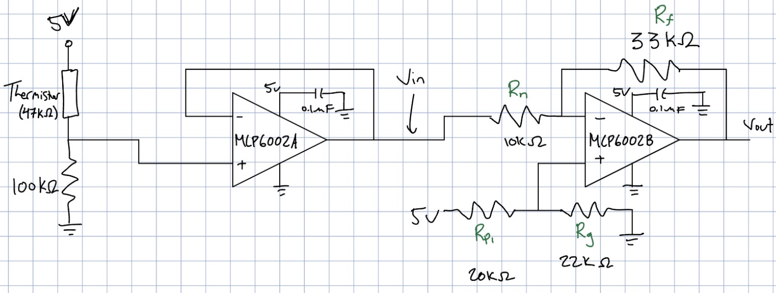 Thermistor conditioning circuit